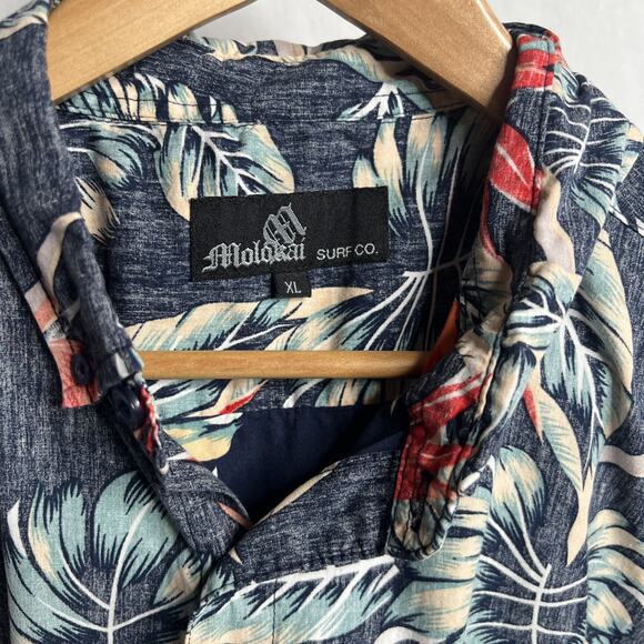 Molokai Surf Co. Men’s Hawaiian Shirt-Size XL-Bird of Paradise Print-Button down - Picture 2 of 6